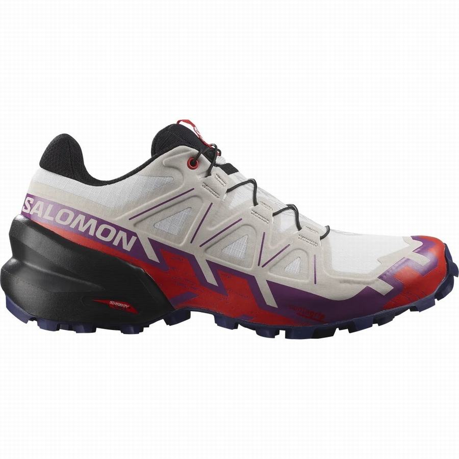 Salomon Speedcross 6 Trailschoenen Dames Wit/Rood (FNH5754GY)